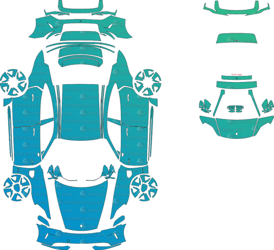 Porsche Taycan Turbo S J1 (From 2024) Sedan pre-cut PPF vector template download