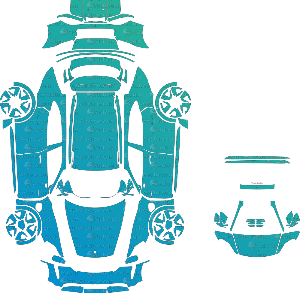 Porsche Taycan Turbo / Turbo S Cross Turismo (2021–2023) Wagon pre-cut PPF vector template download