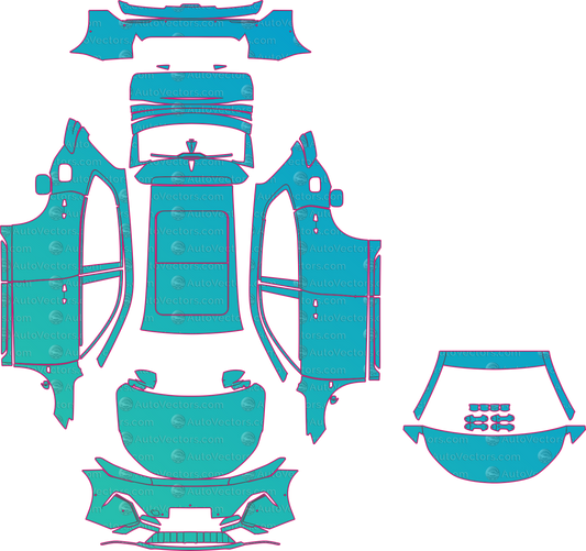 Proton e.MAS 7 Phev (From 2025) SUV pre-cut PPF pattern layout