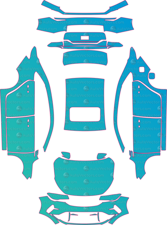 Proton S70 Base (From 2023) Sedan pre-cut PPF pattern layout