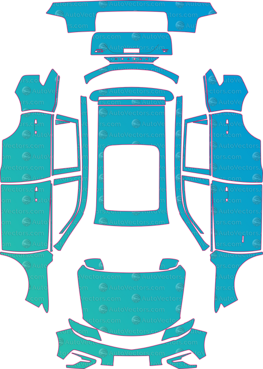 Proton X70 Base (From 2022) SUV pre-cut PPF pattern layout