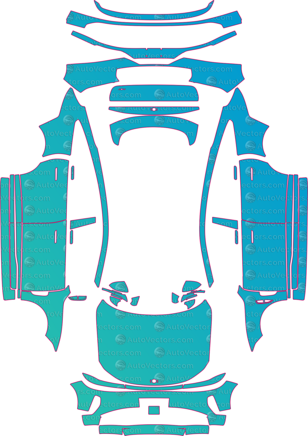 Qiyuan A07 Base (From 2024) pre-cut PPF pattern layout