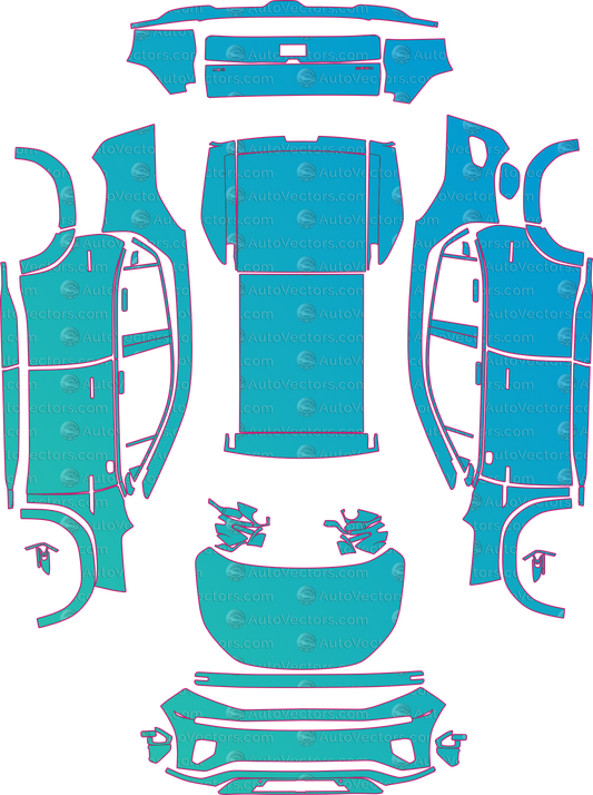 Qiyuan Origin E07 Base (From 2024) pre-cut PPF pattern layout