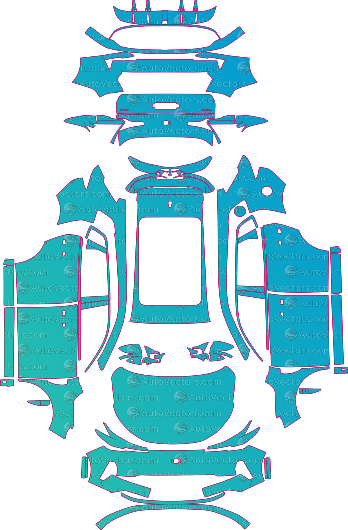 Qiyuan Origin Q05 Base (From 2024) pre-cut PPF pattern layout