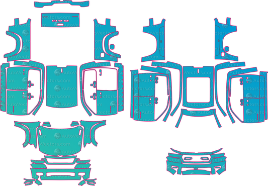 RAM 1500 DT Big Horn (From 2025) Pickup – pre-cut PPF pattern templates, instant digital download vector cut files (CDR, AI, PDF, SVG)