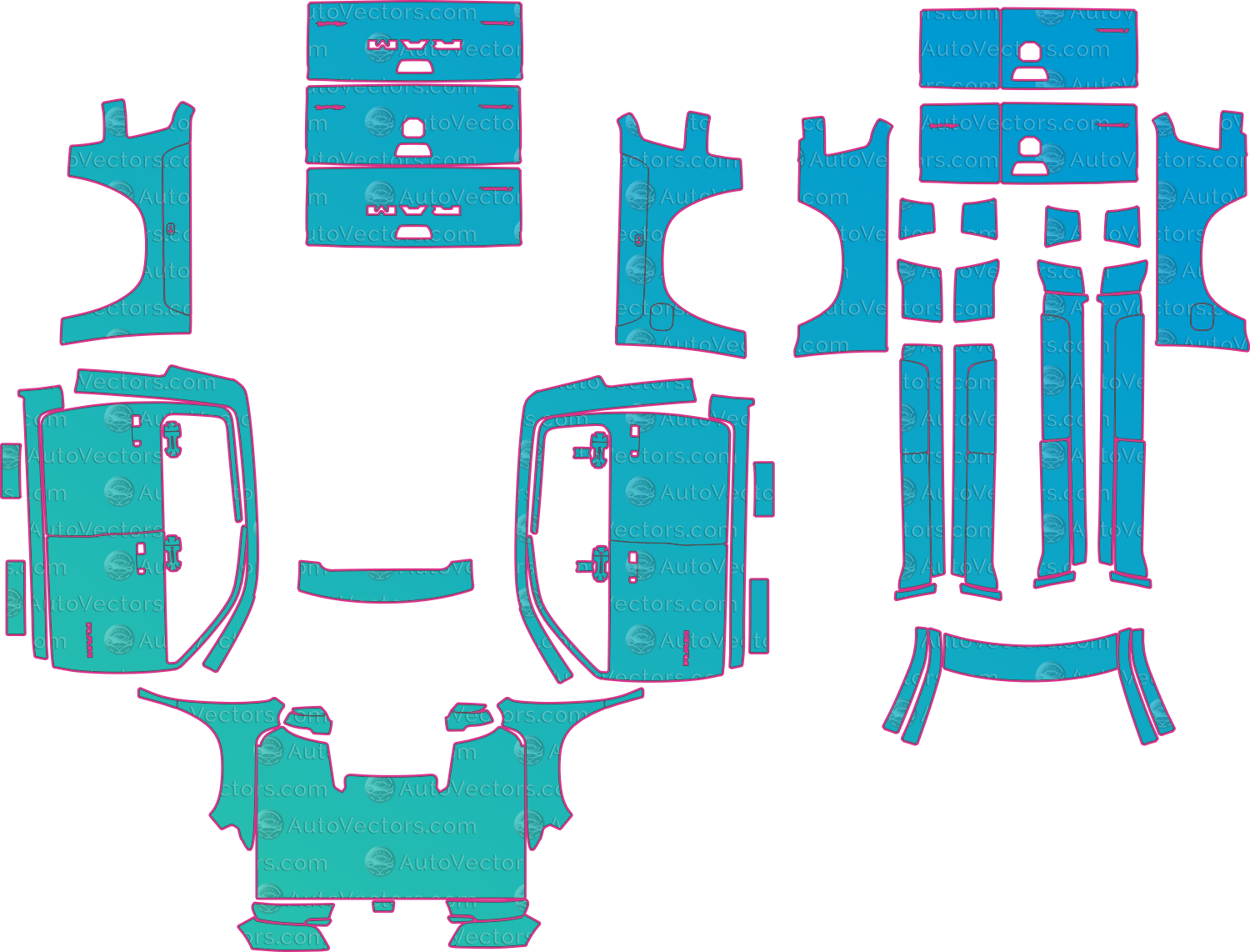 Ram 1500 DT Rebel (From 2025) Pickup – pre-cut PPF pattern templates, instant digital download vector cut files (CDR, AI, PDF, SVG)