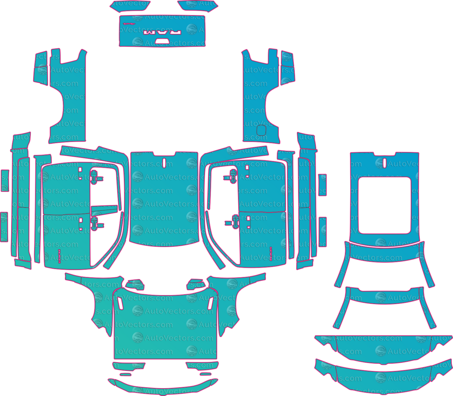 Ram 1500 DT Warlock (From 2025) Pickup – pre-cut PPF pattern templates, instant digital download vector cut files (CDR, AI, PDF, SVG)