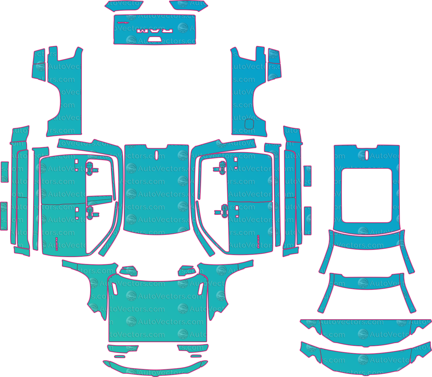 Ram 1500 DT Warlock (From 2025) Pickup – pre-cut PPF pattern templates, instant digital download vector cut files (CDR, AI, PDF, SVG)