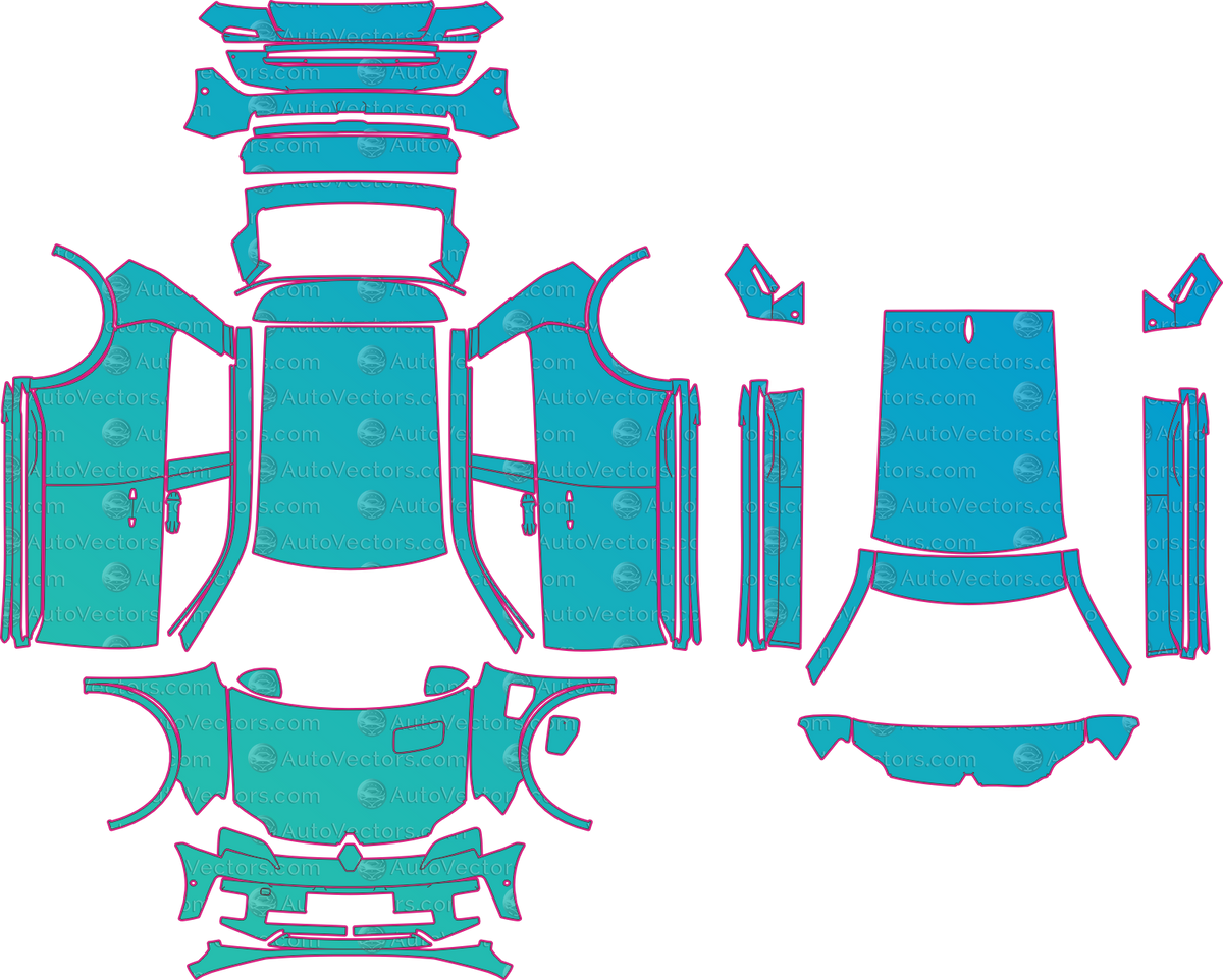 Renault 5 (From 2026) Hatchback pre-cut PPF pattern layout