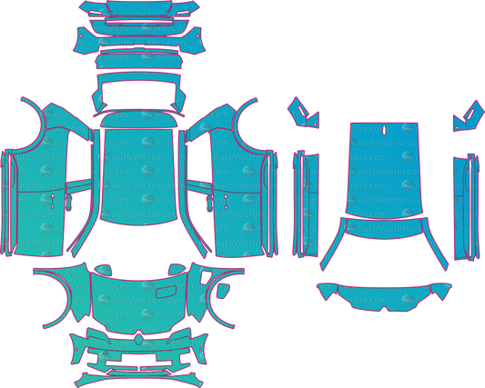 Renault 5 (From 2026) Hatchback pre-cut PPF pattern layout
