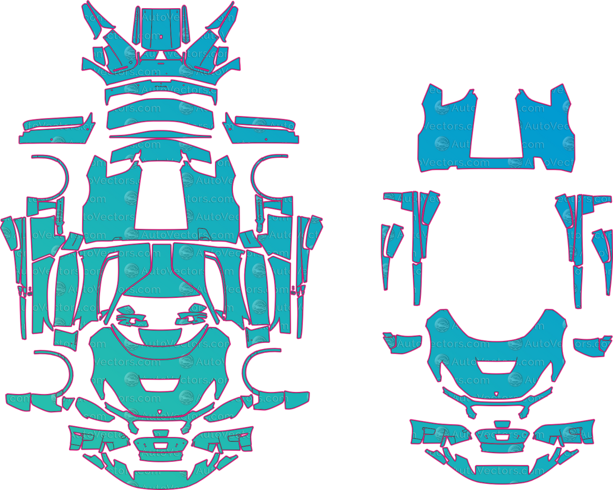 Rimac Nevera Base (From 2025) Coupe pre-cut PPF pattern layout