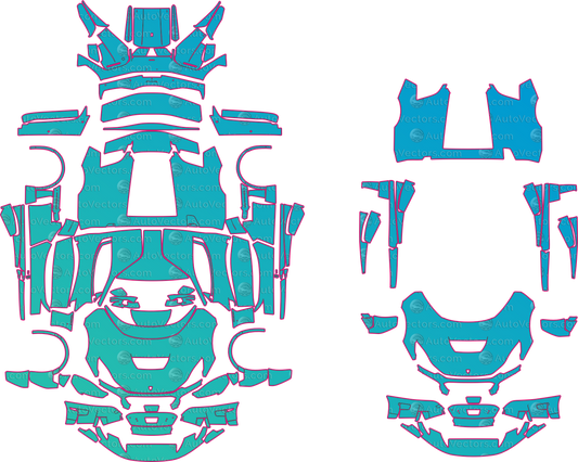 Rimac Nevera Base (From 2025) Coupe pre-cut PPF pattern layout