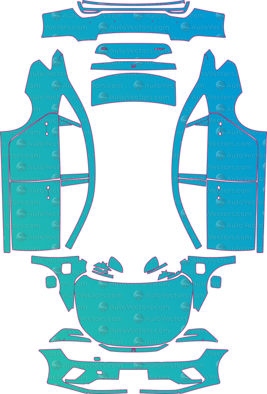 Rising ER6 Base (From 2021) pre-cut PPF pattern layout