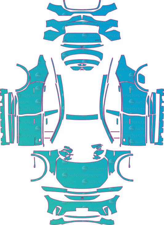 Rising R7 Base (From 2022) SUV pre-cut PPF pattern layout
