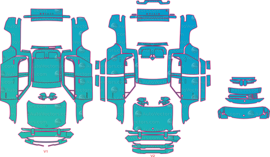 Rivian R1T Base (From 2022) Pickup Pre-Cut PPF Pattern Templates – pre-cut PPF pattern templates, digital download vector files (CDR, AI, PDF, DXF, SVG)