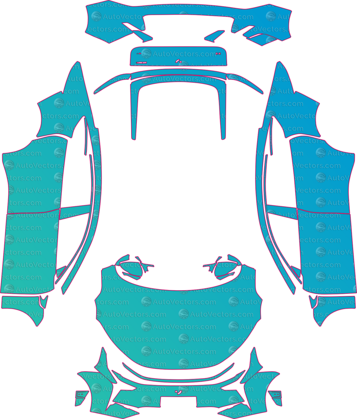 Robo 7 Base (From 2024) pre-cut PPF pattern layout