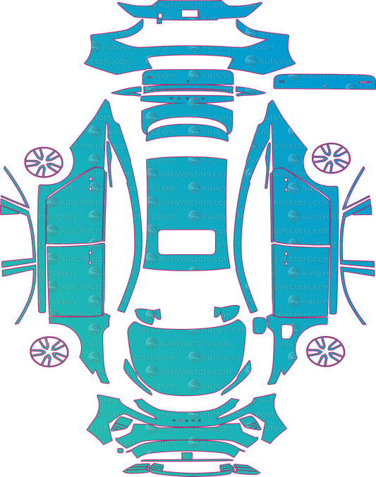 Roewe D6 Base (From 2025) pre-cut PPF pattern layout