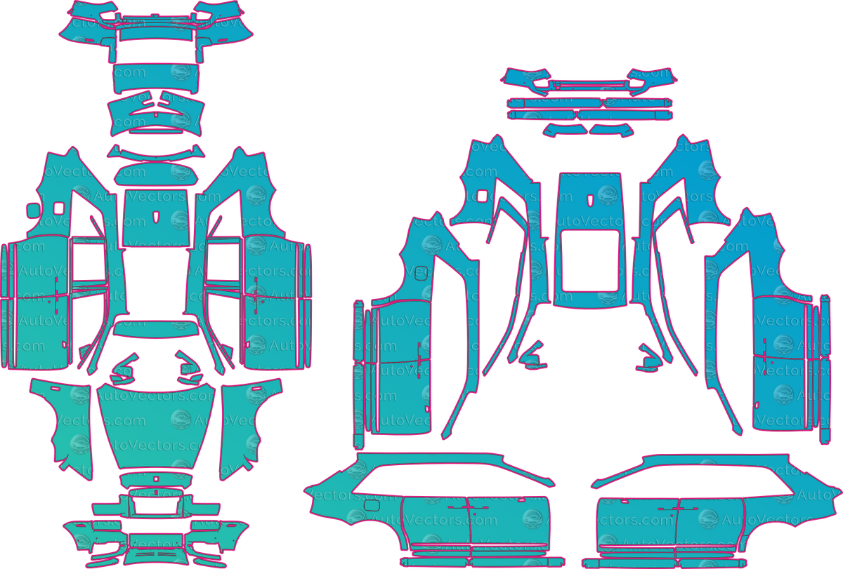 Rolls-Royce Cullinan Base (From 2018) SUV pre-cut PPF pattern layout