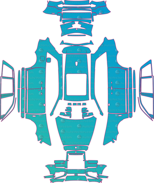 Rolls-Royce Cullinan Black Badge (From 2021) SUV pre-cut PPF pattern layout