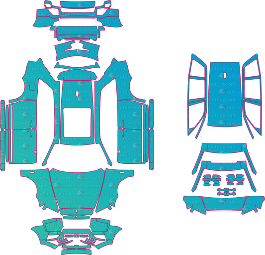 Rolls-Royce Cullinan RR31 Black Badge LCI (From 2025) SUV Pre-Cut PPF Pattern Templates – pre-cut PPF pattern templates, digital download vector files (CDR, AI, PDF, DXF, SVG)