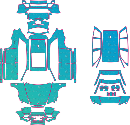 Rolls-Royce Cullinan RR31 LCI (From 2025) SUV Pre-Cut PPF Pattern Templates – pre-cut PPF pattern templates, digital download vector files (CDR, AI, PDF, DXF, SVG)
