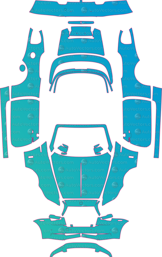 Rolls-Royce Dawn Base (From 2016) Convertible pre-cut PPF pattern layout