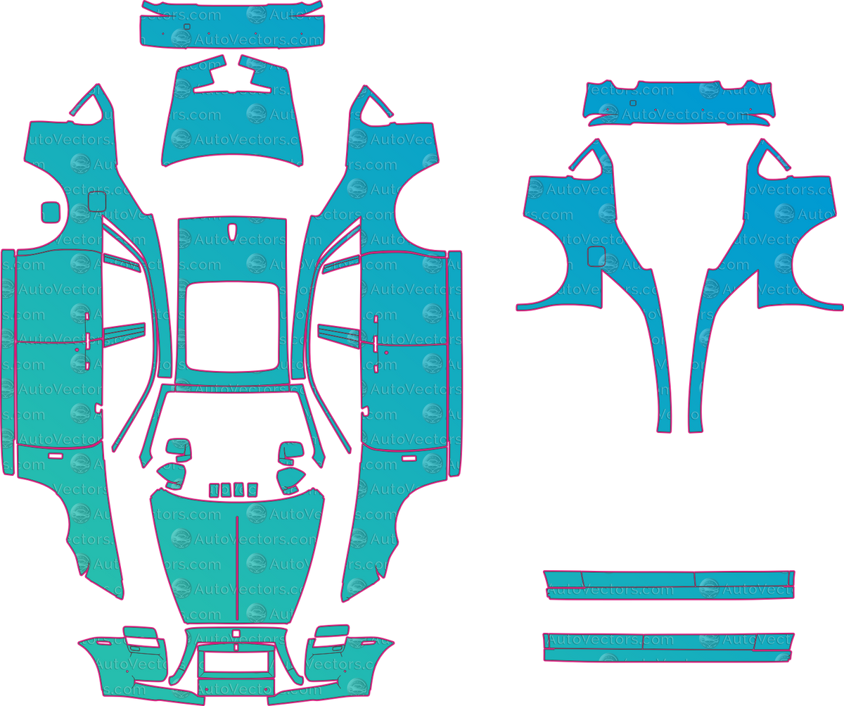Rolls-Royce Ghost Base (From 2010) Sedan pre-cut PPF pattern layout