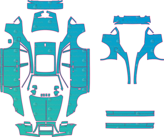 Rolls-Royce Ghost Base (From 2010) Sedan pre-cut PPF pattern layout