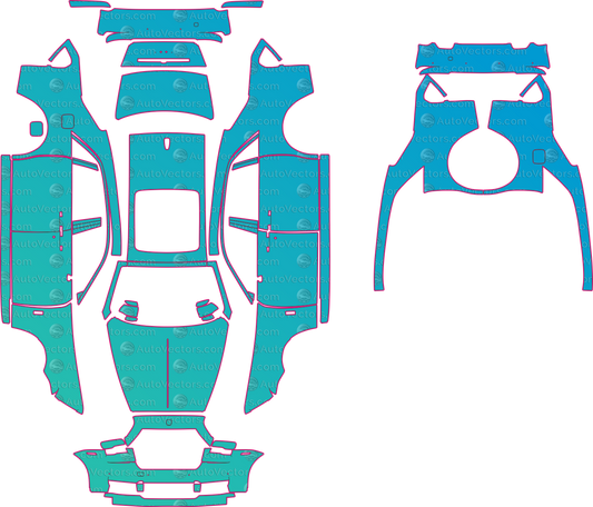 Rolls-Royce Ghost Extended Wheelbase (From 2018) Sedan pre-cut PPF pattern layout