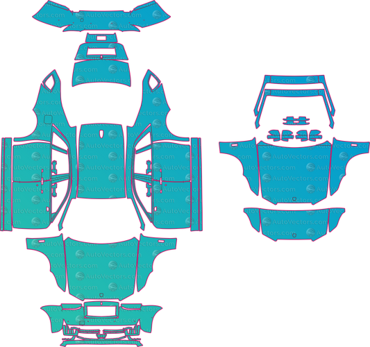 Rolls-Royce Ghost RR21 Standard Wheelbase (From 2025) Sedan Pre-Cut PPF Pattern Templates – pre-cut PPF pattern templates, digital download vector files (CDR, AI, PDF, DXF, SVG)