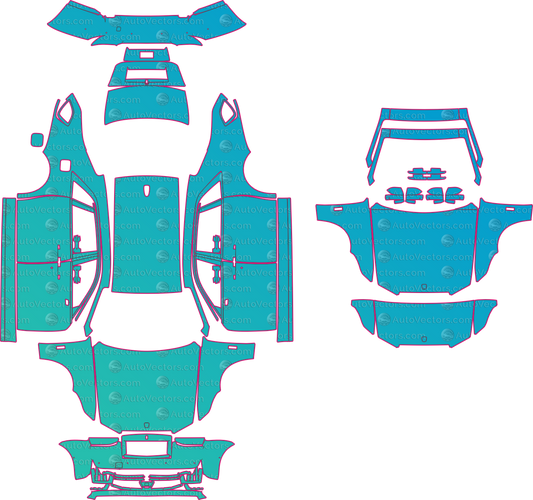 Rolls-Royce Ghost RR22 Extended Wheelbase (From 2025) Sedan Pre-Cut PPF Pattern Templates – pre-cut PPF pattern templates, digital download vector files (CDR, AI, PDF, DXF, SVG)