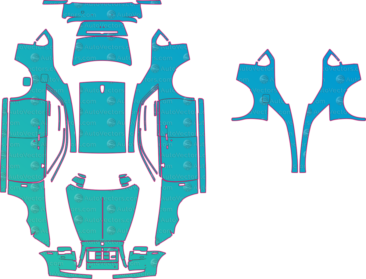 Rolls-Royce Ghost Standard Wheelbase (From 2015) Sedan pre-cut PPF pattern layout