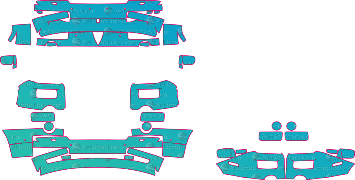 Rolls-Royce Phantom (From 2003) Saloon pre-cut PPF pattern layout