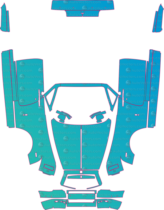 Rolls-Royce Phantom (From 2014) Coupe pre-cut PPF pattern layout