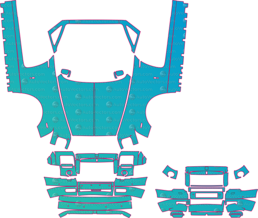 Rolls-Royce Phantom Drophead (From 2008) Coupe pre-cut PPF pattern layout