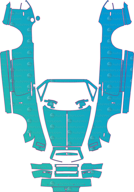 Rolls-Royce Phantom Drophead (From 2014) Coupe pre-cut PPF pattern layout