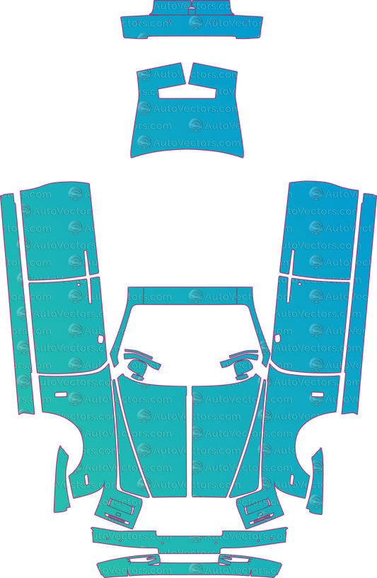 Rolls-Royce Phantom Extended Wheelbase (From 2014) Sedan pre-cut PPF pattern layout