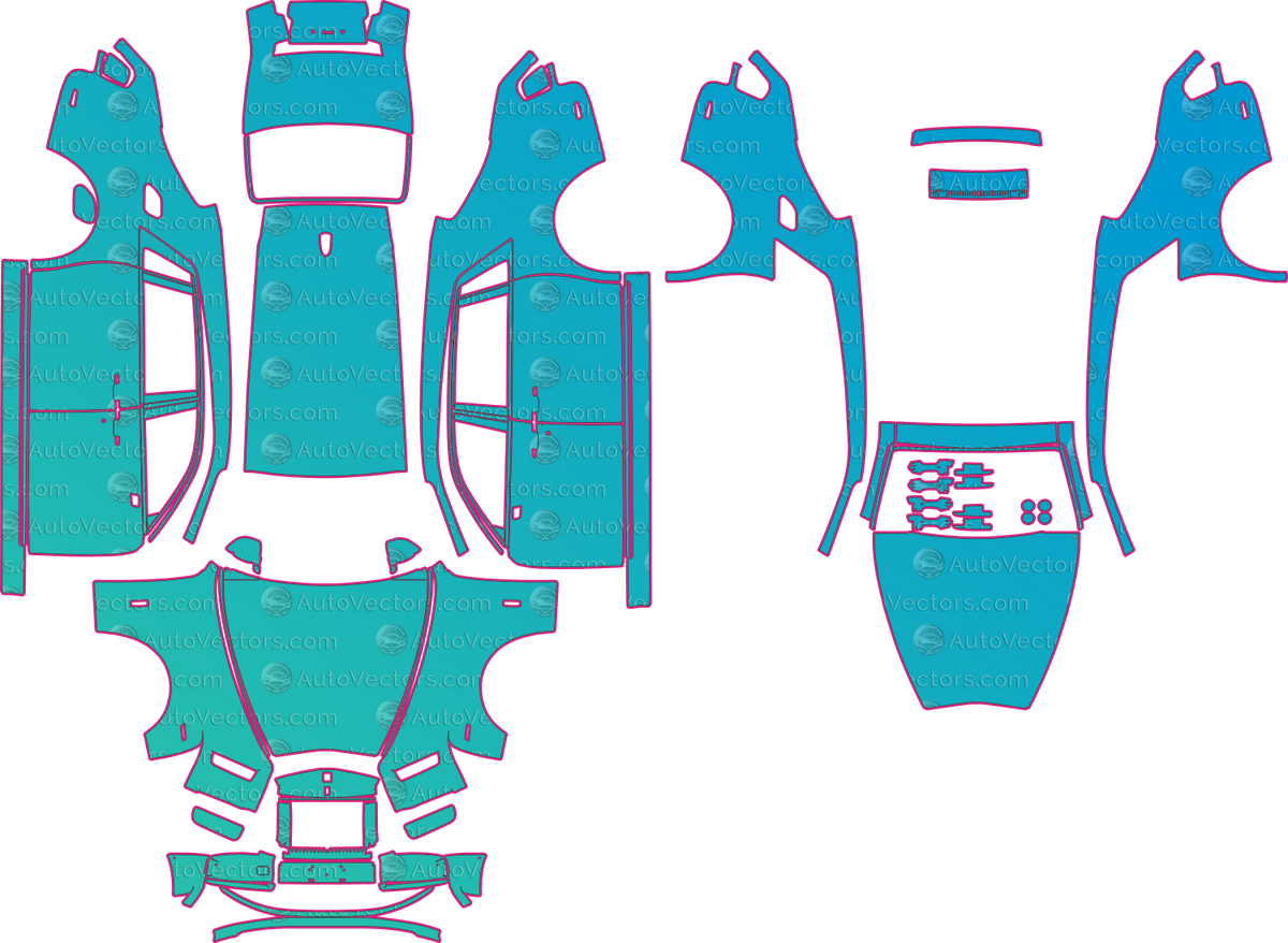 Rolls-Royce Phantom Extended Wheelbase (From 2019) Sedan pre-cut PPF pattern layout