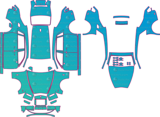 Rolls-Royce Phantom Extended Wheelbase (From 2019) Sedan pre-cut PPF pattern layout