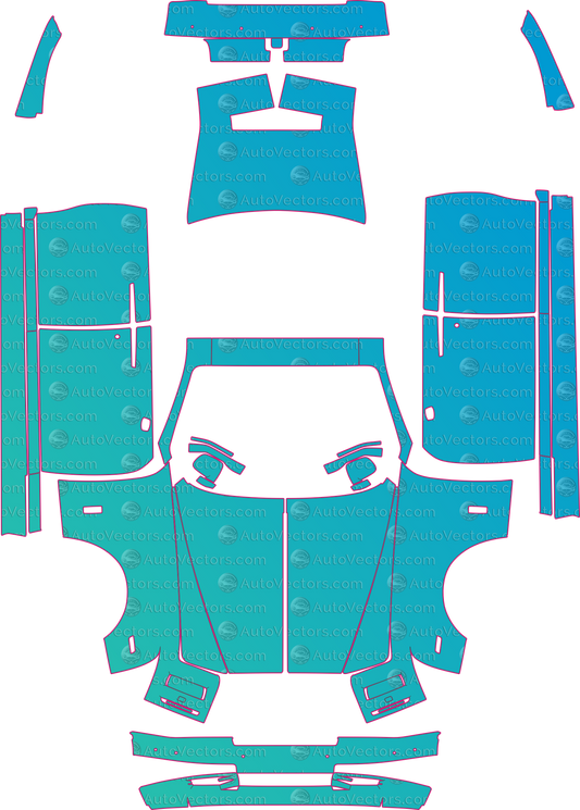 Rolls-Royce Phantom Standard Wheelbase (From 2014) Sedan pre-cut PPF pattern layout