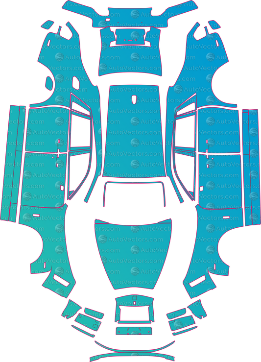 Rolls-Royce Phantom Standard Wheelbase (From 2018) Sedan pre-cut PPF pattern layout