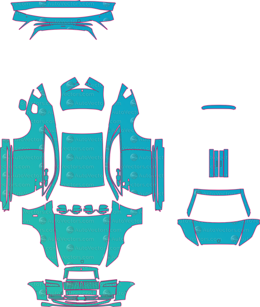 Rolls-Royce Spectre (2023-2025) Coupe Pre-Cut PPF Pattern Templates – pre-cut PPF pattern templates, digital download vector files (CDR, AI, PDF, DXF, SVG)
