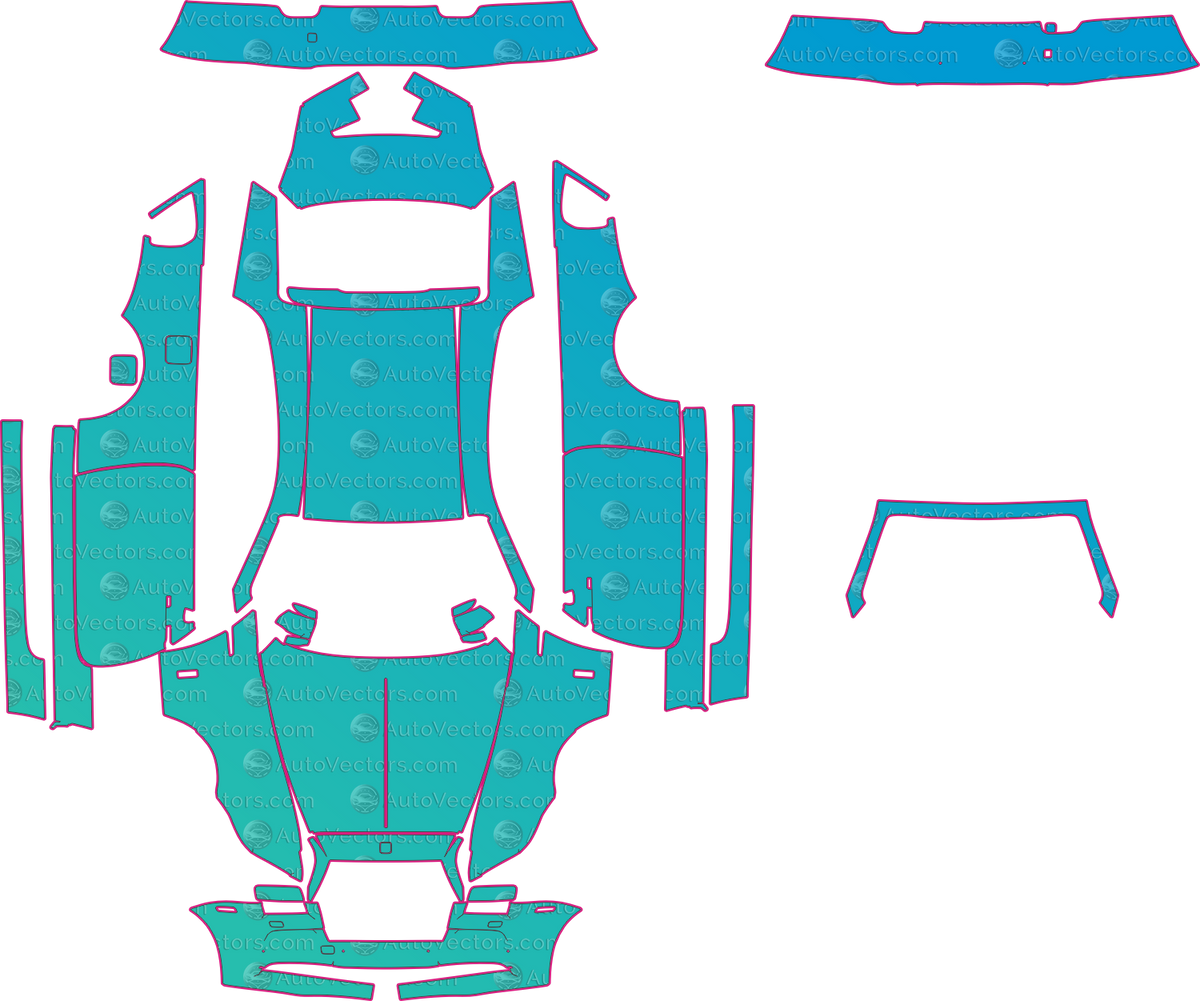 Rolls-Royce Wraith Base (From 2014) Coupe pre-cut PPF pattern layout