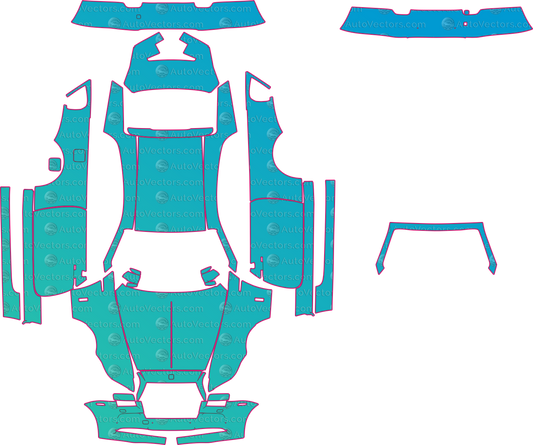 Rolls-Royce Wraith Base (From 2014) Coupe pre-cut PPF pattern layout