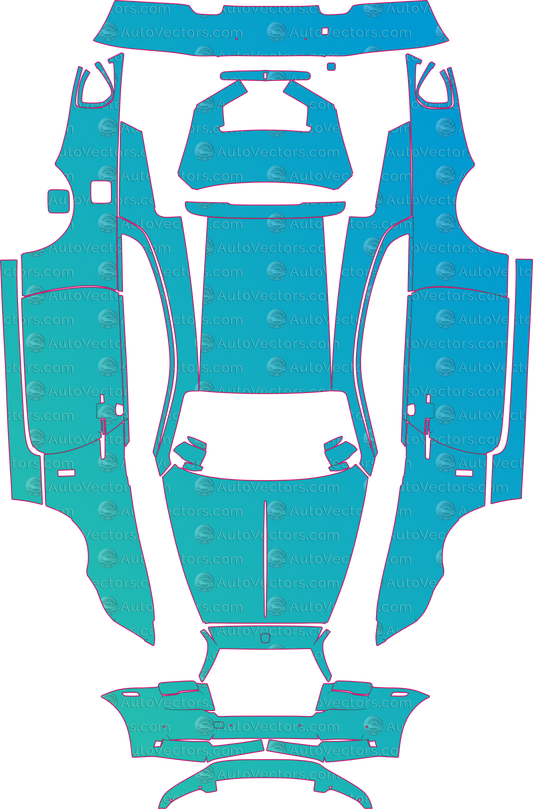 Rolls-Royce Wraith Base (From 2017) Coupe pre-cut PPF pattern layout
