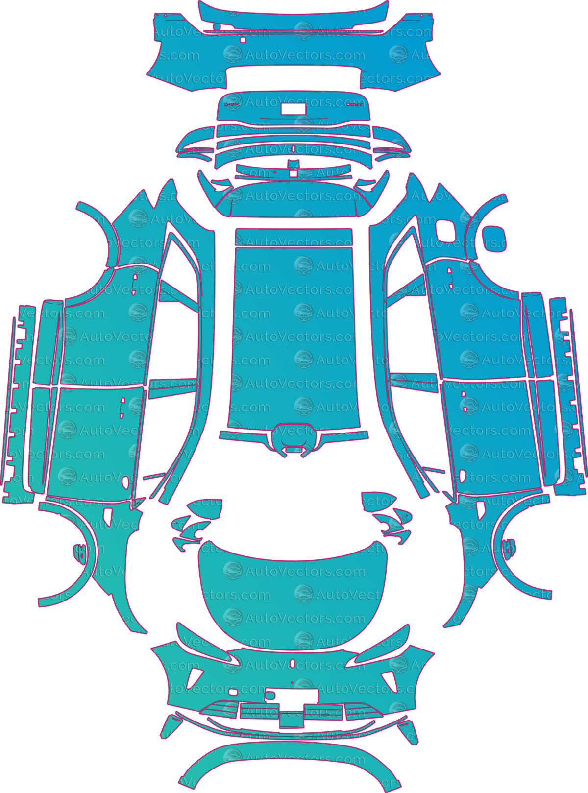 SAIC H5 Base (From 2025) pre-cut PPF pattern layout