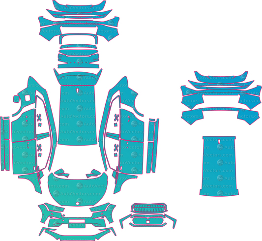 Škoda Enyaq iV Base (From 2019) SUV – pre-cut PPF pattern templates, instant digital download vector cut files (CDR, AI, PDF, SVG)