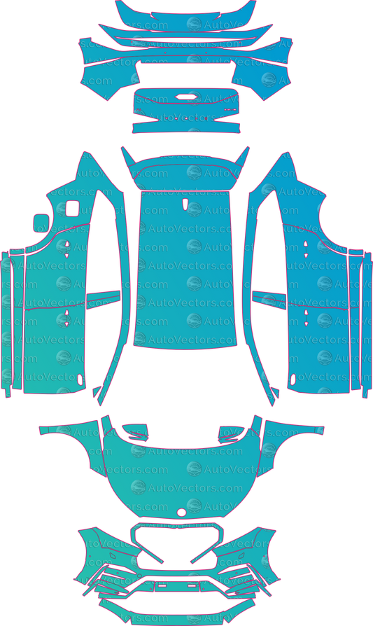 Skoda Enyaq iV RS (From 2022) SUV – pre-cut PPF pattern templates, instant digital download vector cut files (CDR, AI, PDF, SVG)