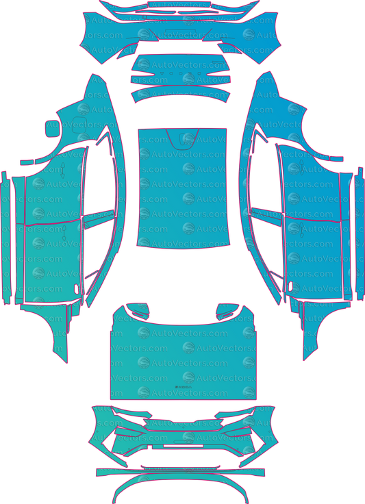 Skoda Enyaq Sportline (From 2025) Coupe – pre-cut PPF pattern templates, instant digital download vector cut files (CDR, AI, PDF, SVG)