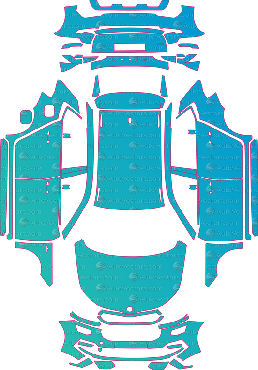 Skoda Kamiq Base (From 2026) SUV – pre-cut PPF pattern templates, instant digital download vector cut files (CDR, AI, PDF, SVG)